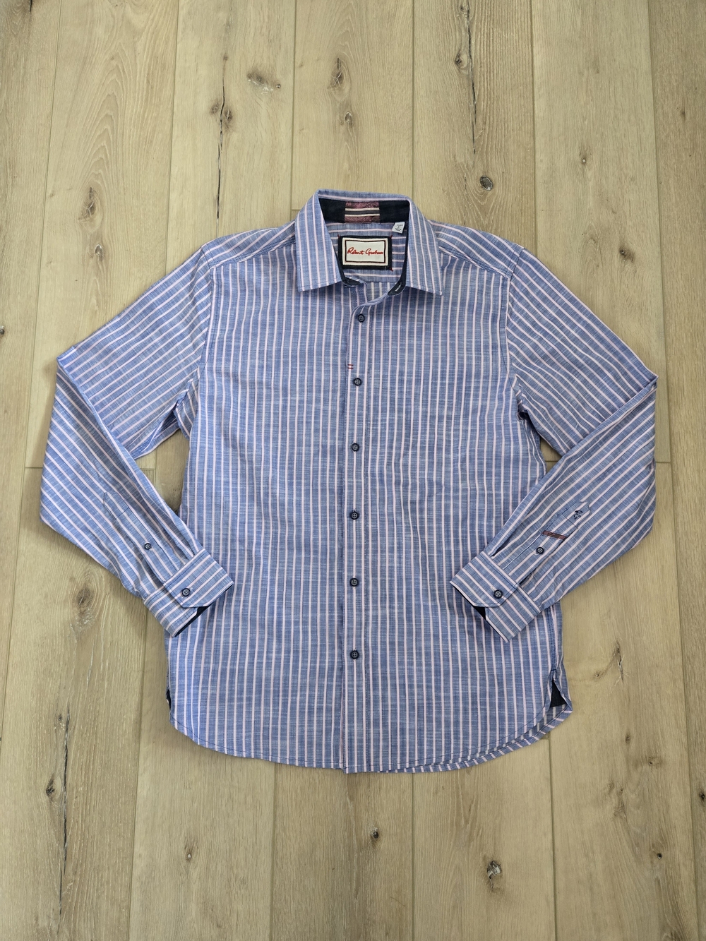 Robert Graham Men's L Tailored Fit Fardella Striped Long Sleeve Button-Up